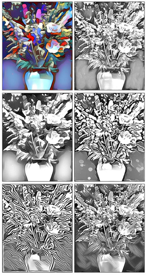 Free Coloring Pages in Five Fun Styles: hristine's Flowers, by Don Berg at TodaysArts.net